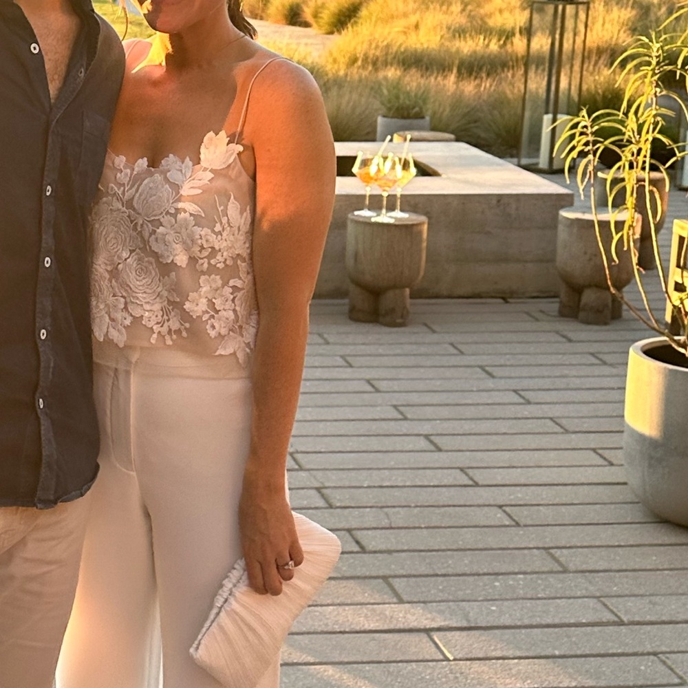 Bridal Cropped Lace Floral Top - Ivory - Picture 10 of 11